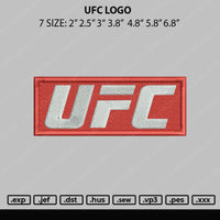 UFC Logo Embroidery File 7 sizes