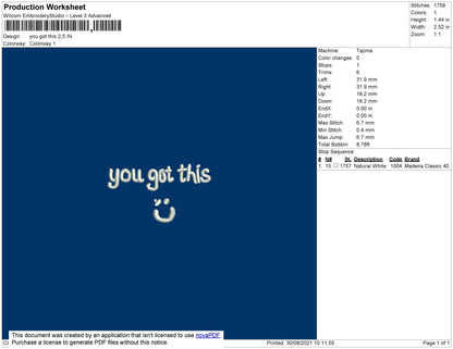 Keep Smiling Embroidery File 3 size 3 file