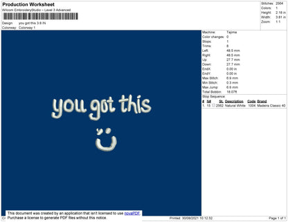 Keep Smiling Embroidery File 3 size 3 file