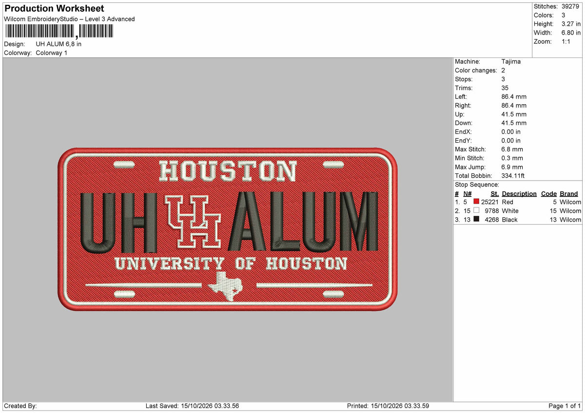 Alum Text Embroidery Machine Design File 6 sizes