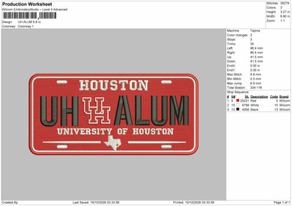 Alum Text Embroidery Machine Design File 6 sizes