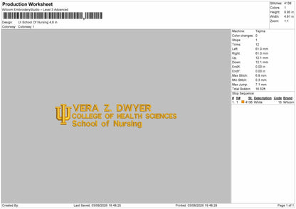 Nursing Text 0308 Embroidery Machine Design File 6 sizes