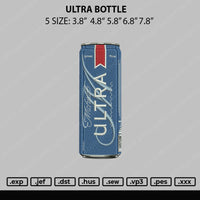 Ultra Bottle Embroidery File 5 sizes