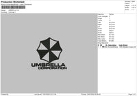 Umbrella Embroidery File 5 size