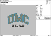 Umctext 2307 Embroidery File 6 sizes