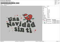 Una Navidad 02 Embroidery File 6 sizes