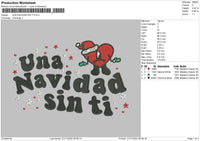 Una Navidad 02 Embroidery File 6 sizes