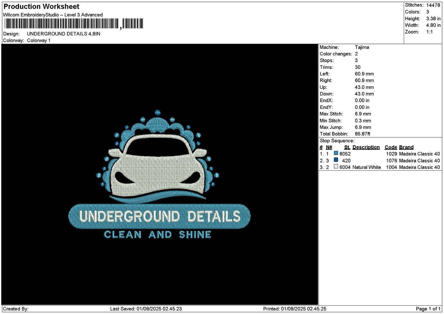 Undergroundtext Embroidery File 6 sizes