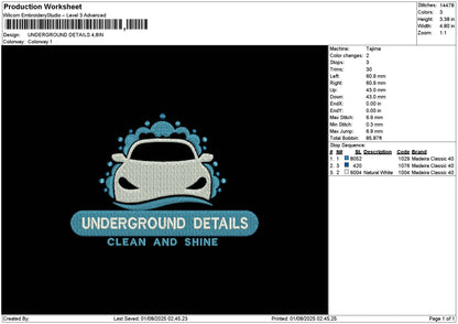 Undergroundtext Embroidery File 6 sizes