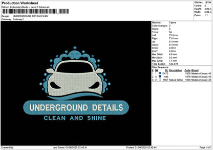 Undergroundtext Embroidery File 6 sizes