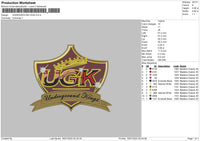 Underground King Embroidery File 4 Size