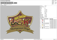 Underground King Embroidery File 4 Size