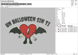 Un Halloween Sin Ti Wings Embroidery File 5 sizes