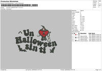 Un Halloween Sin Ti v1 Emboidery File 6 sizes