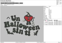 Un Halloween Sin Ti v1 Emboidery File 6 sizes