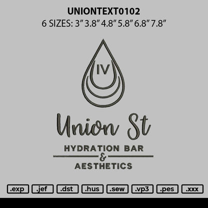 Uniontext 0102 Embroidery File 6 sizes