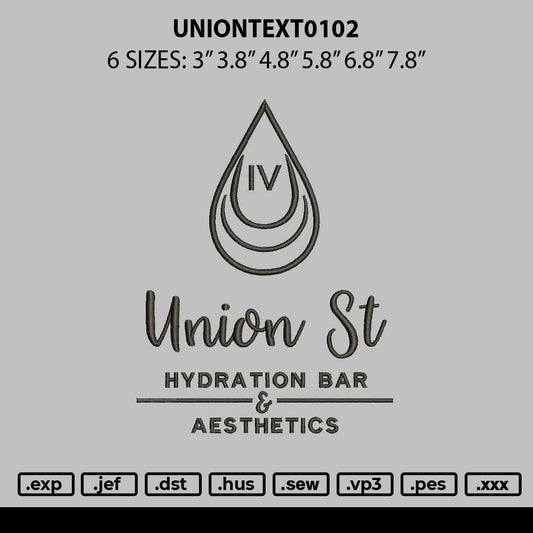 Uniontext 0102 Embroidery File 6 sizes