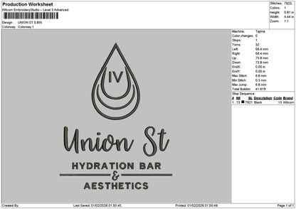 Uniontext 0102 Embroidery File 6 sizes