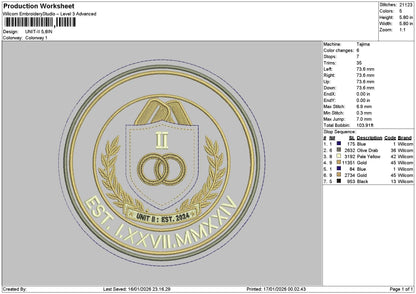 Unitcircle Embroidery File 6 sizes