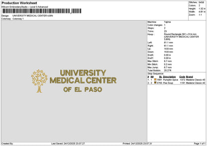 Univtext 2412 Embroidery File 6 sizes