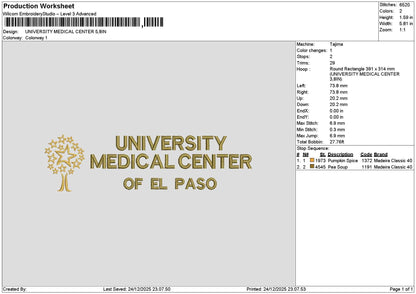 Univtext 2412 Embroidery File 6 sizes