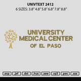 Univtext 2412 Embroidery File 6 sizes