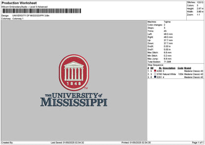 Univtext 0105 Embroidery File 6 sizes
