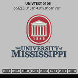 Univtext 0105 Embroidery File 6 sizes