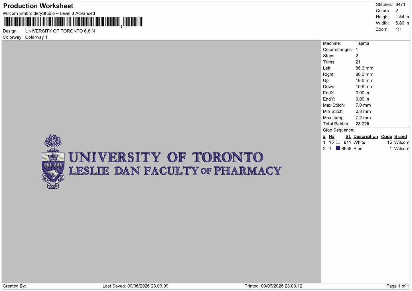 Univ Text 0906 Embroidery Machine Design File 6 sizes