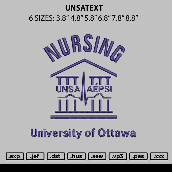 Unsatext Embroidery File 6 sizes