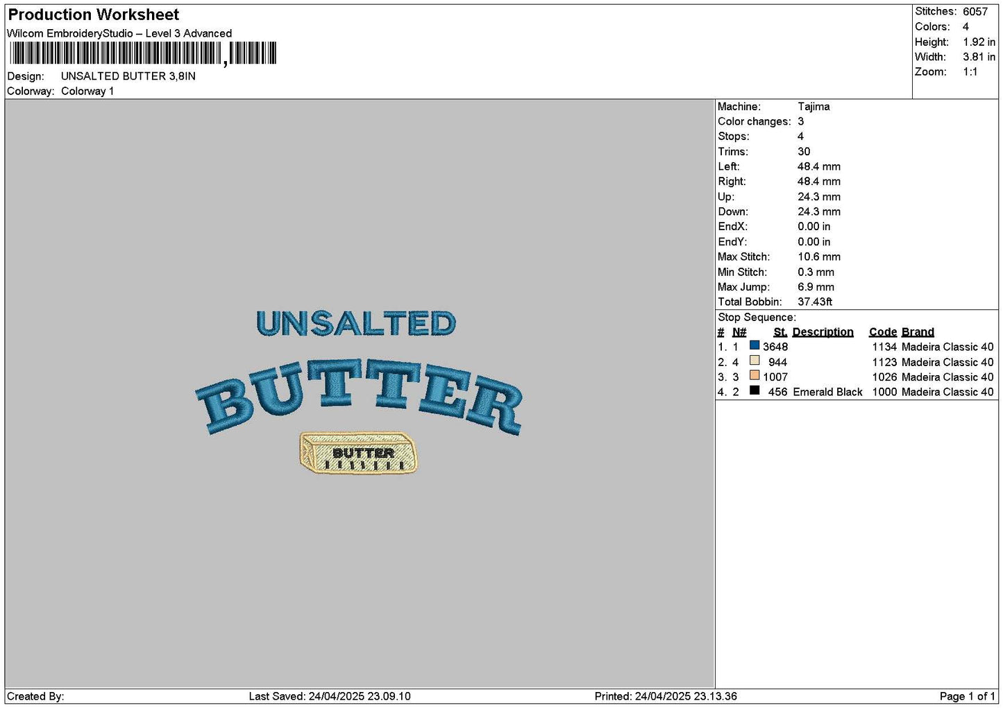 Unsaltedtext Embroidery File 6 sizes