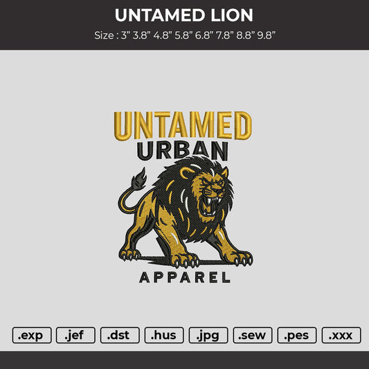 UNTAMED LION Embroidery File 6 sizes