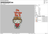 Un Verano Kitty Embroidery File 6 sizes