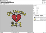 UN Verano Sin Ti Embroidery File 4 size