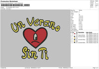 UN Verano Sin Ti Embroidery File 4 size