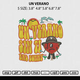 UN Verano Embroidery File 5 sizes