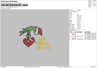 Un Xmas Sin Ti Embroidery File 6 sizes