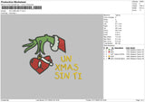 Un Xmas Sin Ti Embroidery File 6 sizes