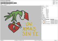 Un Xmas Sin Ti Embroidery File 6 sizes