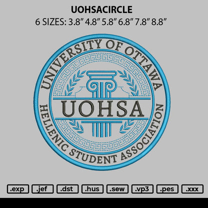 Uohsacircle Embroidery File 6 sizes