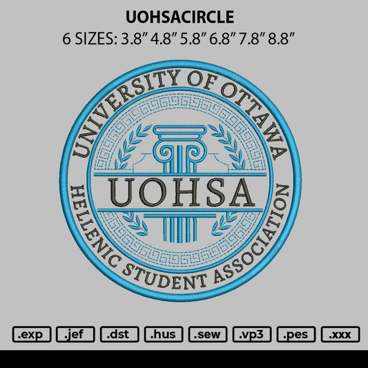 Uohsacircle Embroidery File 6 sizes