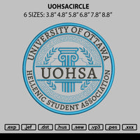 Uohsacircle Embroidery File 6 sizes
