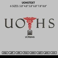 Uohstext Embroidery File 6 sizes