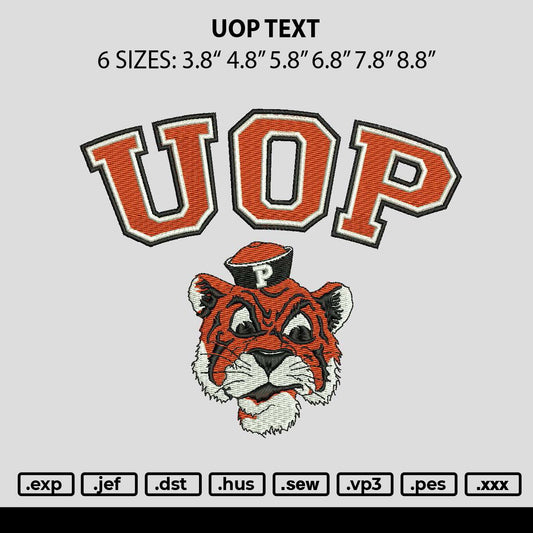 Uoptext Embroidery File 6 sizes