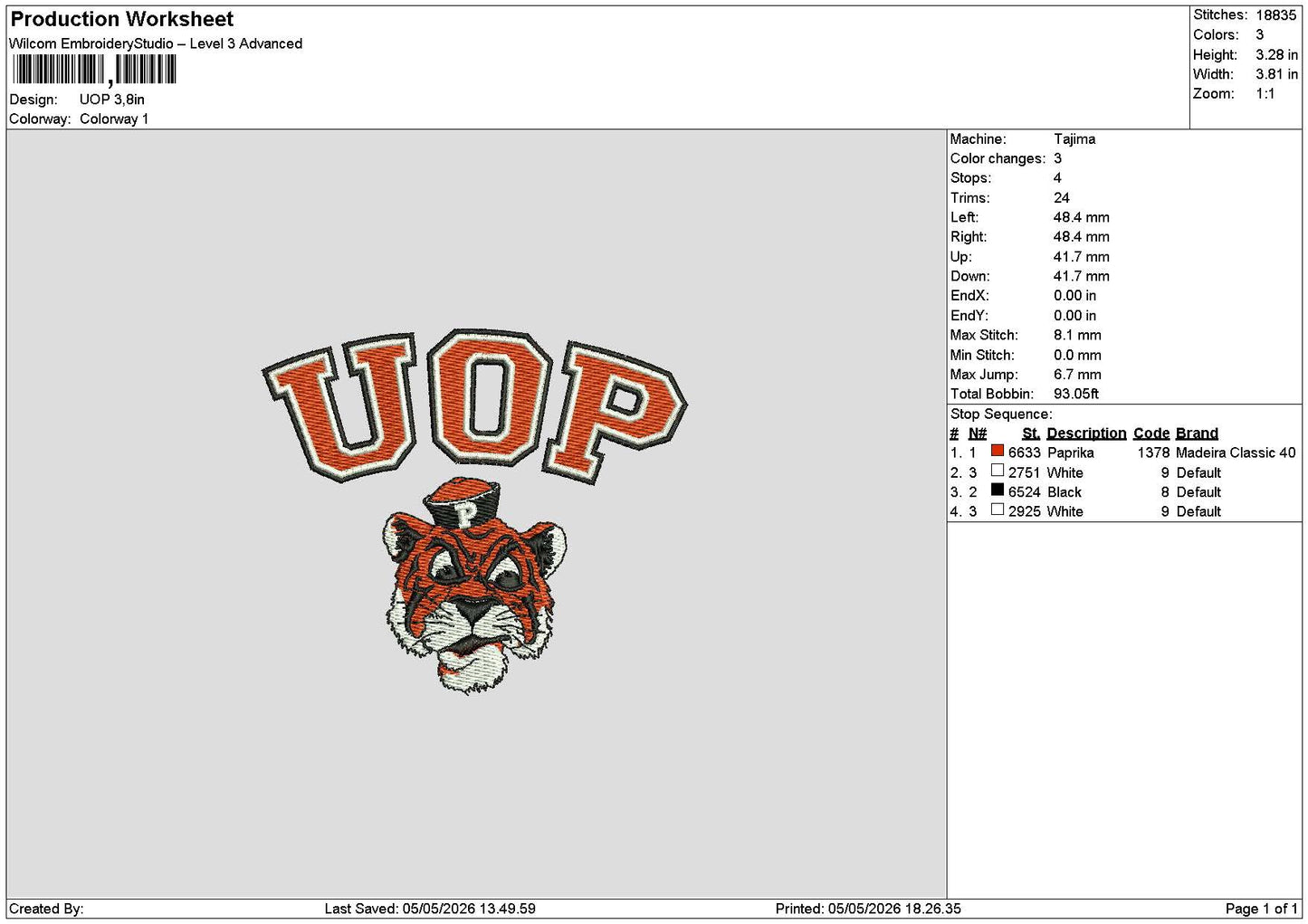 Uoptext Embroidery File 6 sizes
