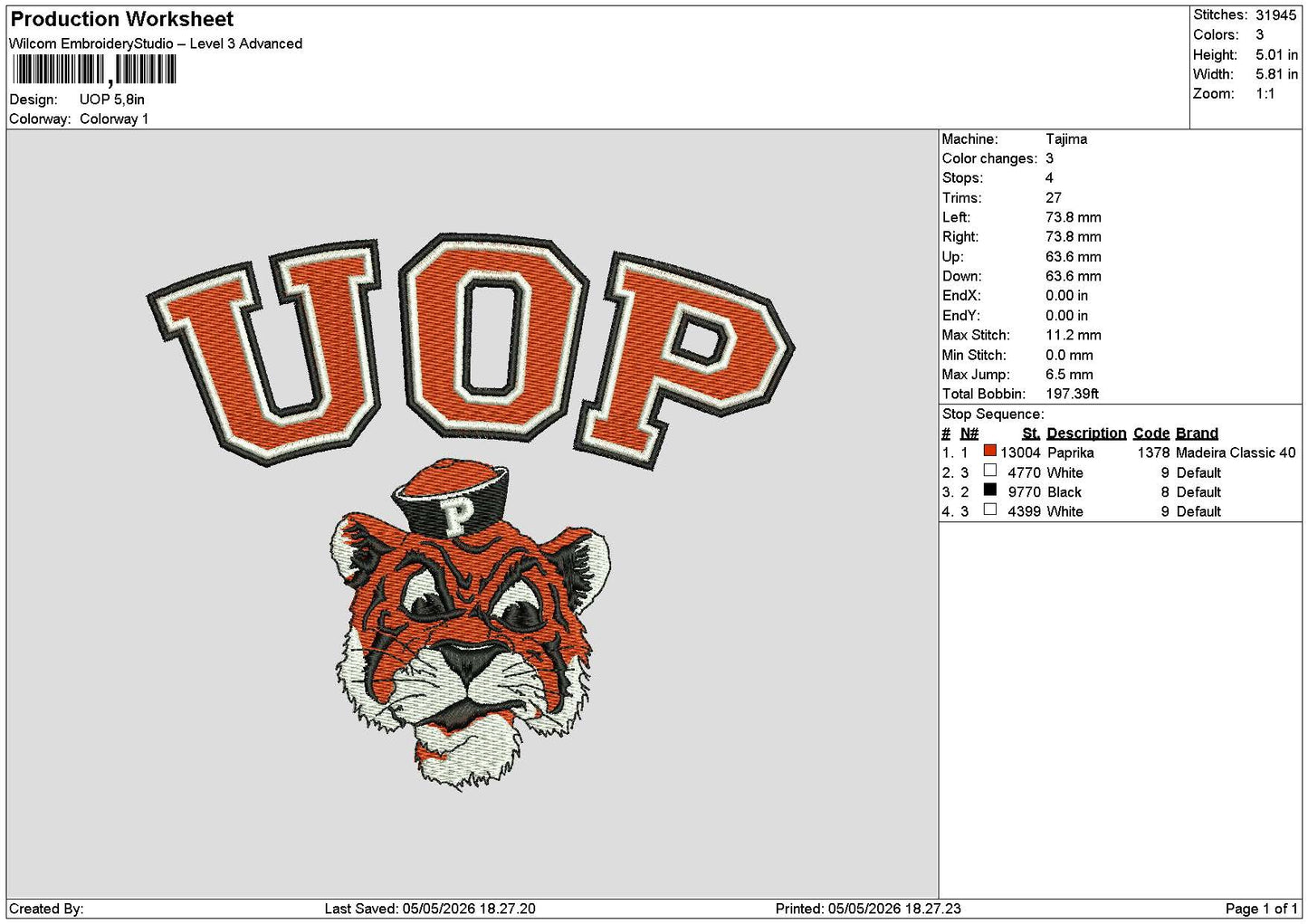 Uoptext Embroidery File 6 sizes