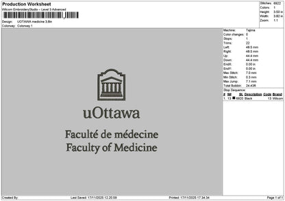 Medicinetext 1711 Embroidery File 6 sizes