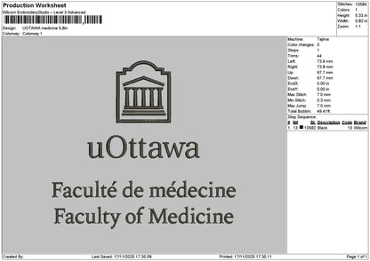 Medicinetext 1711 Embroidery File 6 sizes