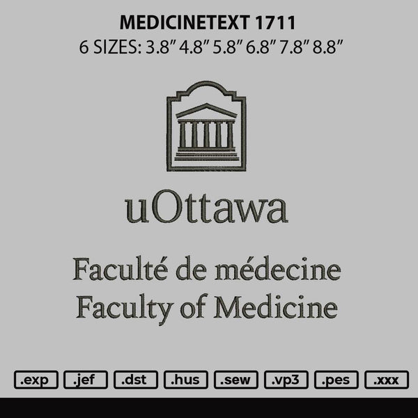 Medicinetext 1711 Embroidery File 6 sizes