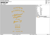Uppertext Embroidery File 6 sizes